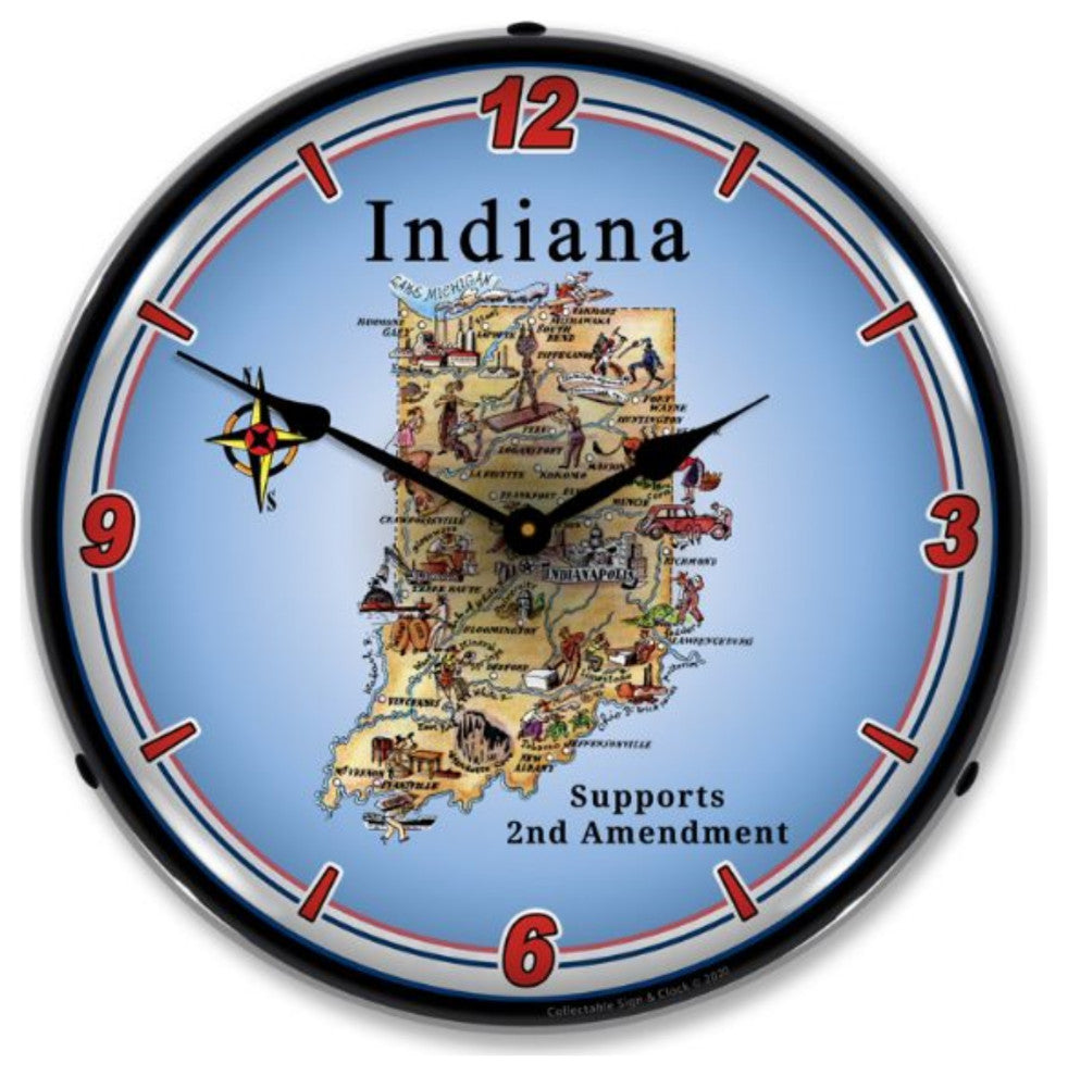 N20031037 Indiana Supports the 2nd Amendment Clock