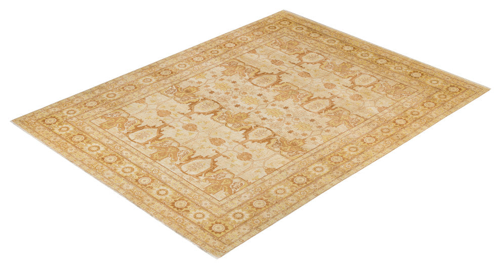 Eclectic, One-of-a-Kind Hand-Knotted Area Rug Ivory, 9'0"x11'9"