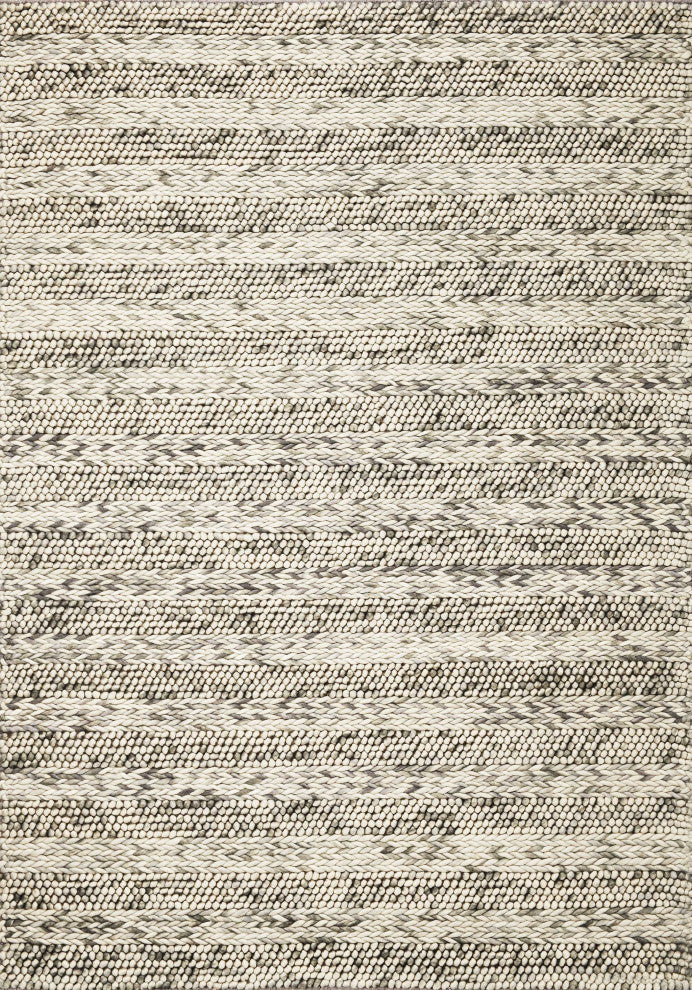 HomeRoots 7' x 9' Wool Grey Area Rug