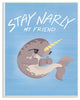 The Kids Room Stay Narly Narwhal Fun Sunglasses Blue Wall Plaque Art, 10"x15"