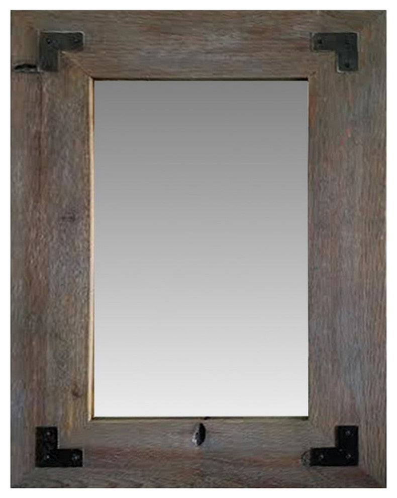 Sweetwater Mirror With Metal Brackets, 26"x30"