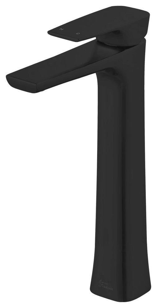 Monaco Single Hole Single-Handle High Arc Bathroom Faucet, Matte Black