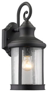 Galahad 1-Light Black Outdoor Wall Sconce 16" High