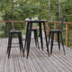 Declan Commercial Indoor/Outdoor Round Bar Top Table, 30", Black