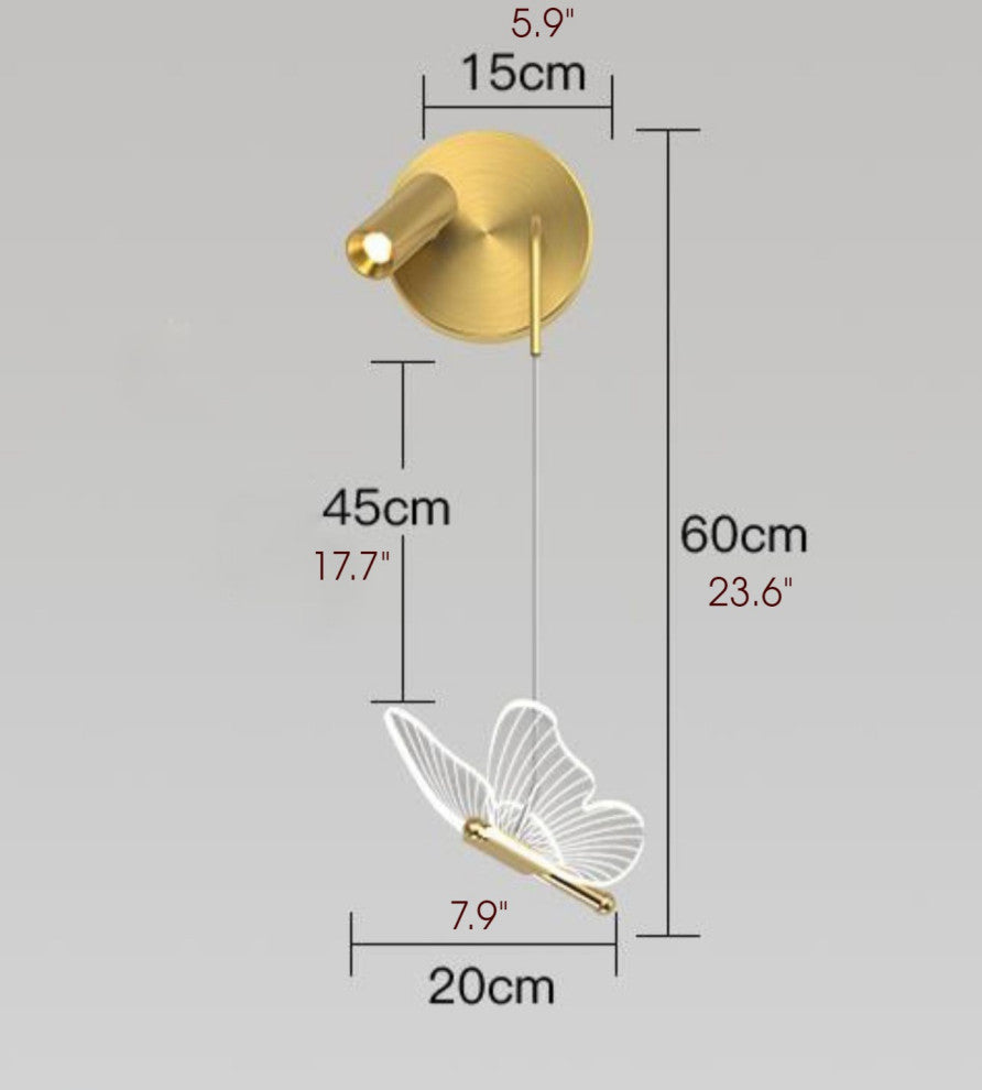 Montijo | Butterfly Bedside Wall Lamp for Kids Room, Left