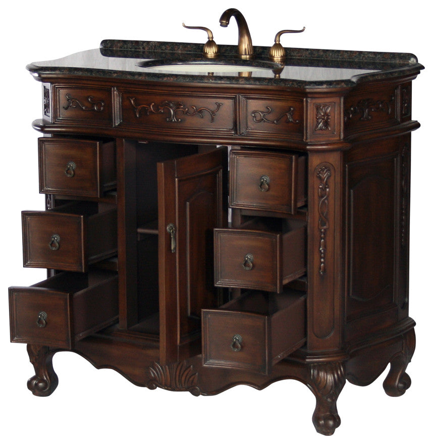 40-Inch Antique Style Single Sink Bathroom Vanity Model 4000-BN