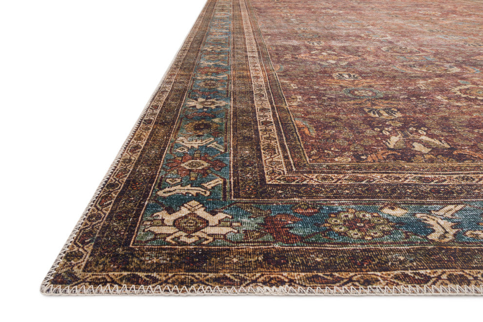 Loloi Layla Lay-01 Rug, Brick/Blue, 2'6"x7'6" Runner