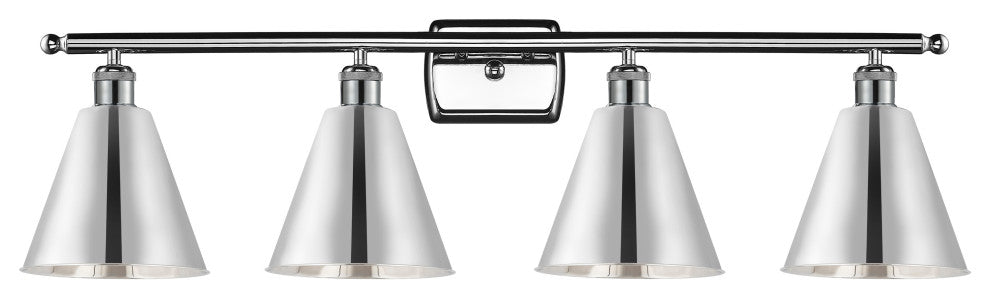 Ballston Cone Bath Vanity Light, Polished Chrome, Polished Chrome