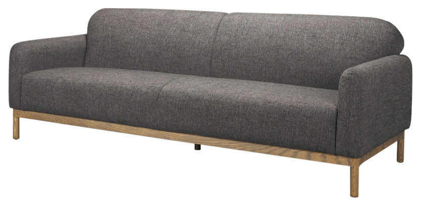Hale Sofa With Medium Brown Wood and Gray Fabric