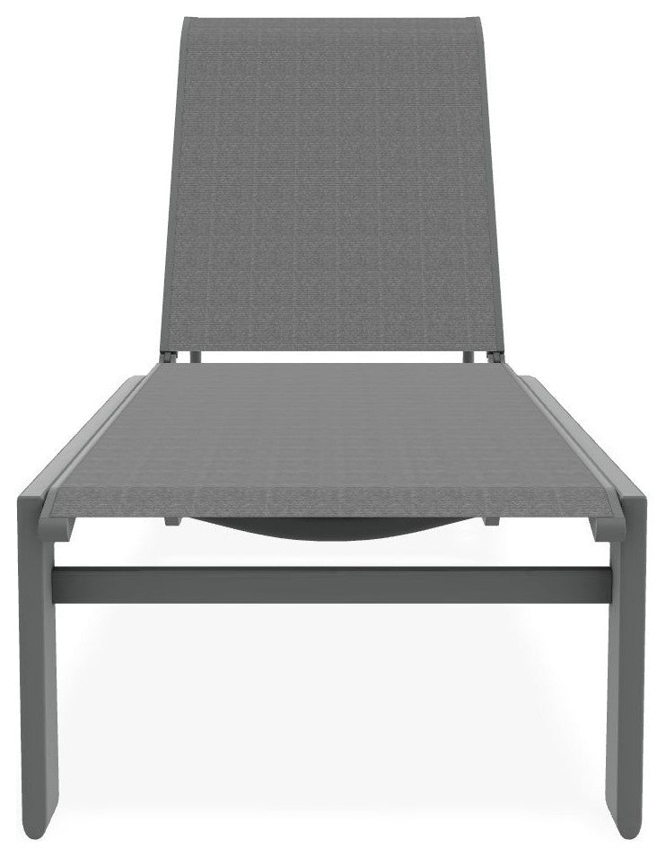 Kendall Sling Stackable Outdoor Chaise Lounge, Titanium/Graphite