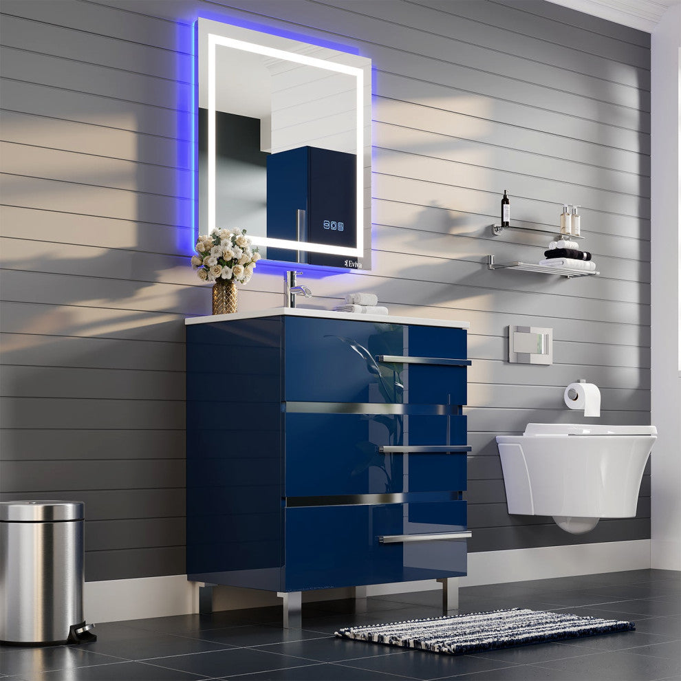 Eviva Olivia 24" Marino Blue Free Standing Bathroom Vanity