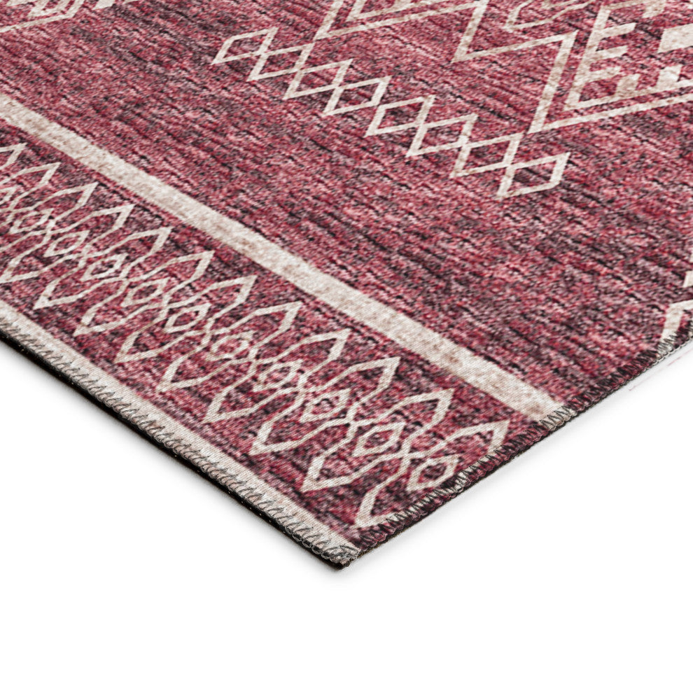 Indoor/Outdoor Sedona SN14 Paprika Machine Washable 8' x 8' Round Rug