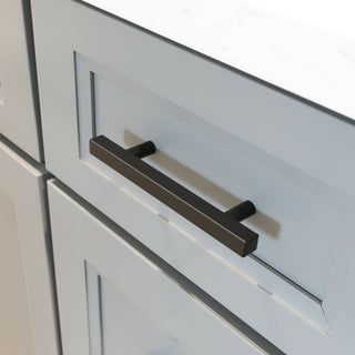 Matte Black Handle Pull 6-1/4" (160mm) Hole Centers, 8-3/4" Overall Length
