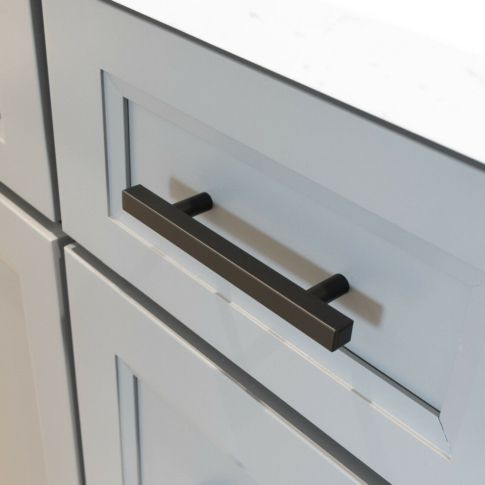 Matte Black Handle Pull 6-1/4" (160mm) Hole Centers, 8-3/4" Overall Length