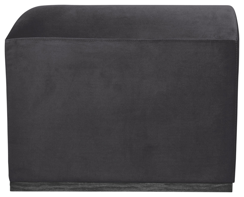 Modern Sofa - Black Oak Base, Gunmetal