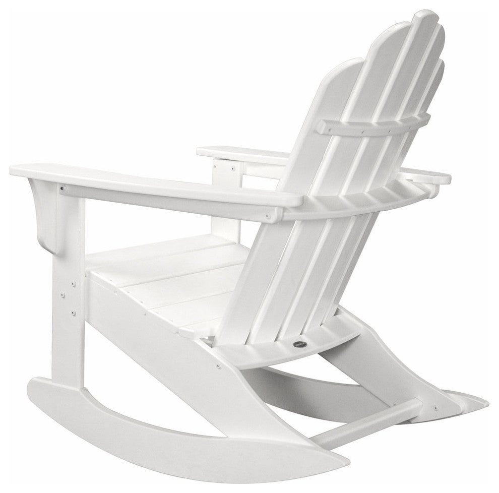 3-Piece All-Weather Rocking Adirondack Patio Set, White
