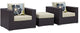 Espresso Beige Convene 3-Piece Outdoor Patio Sofa Set