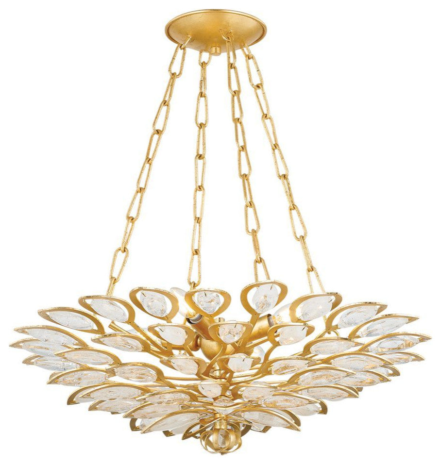 Vittoria 24" Wide 4-Light Gold Leaf Chandelier