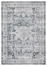 Celestia Machine Washable Medallion Indoor Area Rug, Charcoal, 7'6"x10'
