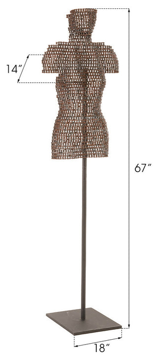 Chain Bust Sculpture on Stand