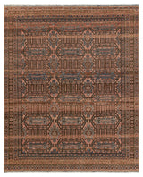 Leone Hand-Knotted Medallion Pink/ Blue Area Rug 5'6"X8'