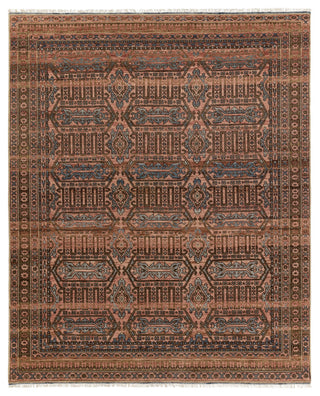 Leone Hand-Knotted Medallion Pink/ Blue Area Rug 5'6"X8'