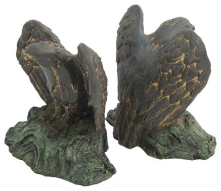 Bronzed Eagle Bookends
