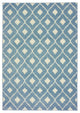 Ibiza Diamond Lattice Blue/ Ivory Indoor/Outdoor Area Rug, 9'10"x12'10"