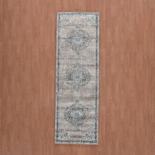 Montana Nieves Runner, Blue, 2'7" x 8', Medallion