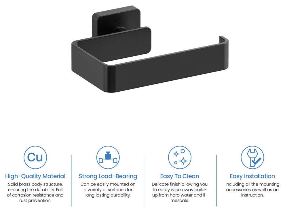 Blaze Bathroom Toilet Paper Holder, Matte Black