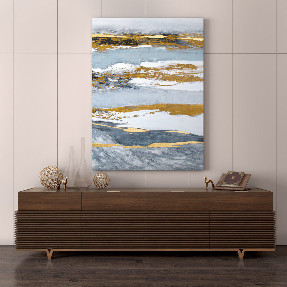 Shimmering Light Hand Painted Canvas, 55" X 2" X 75"