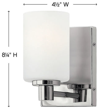 Hinkley Karlie Bathroom Vanity Light, Chrome, 1 Light