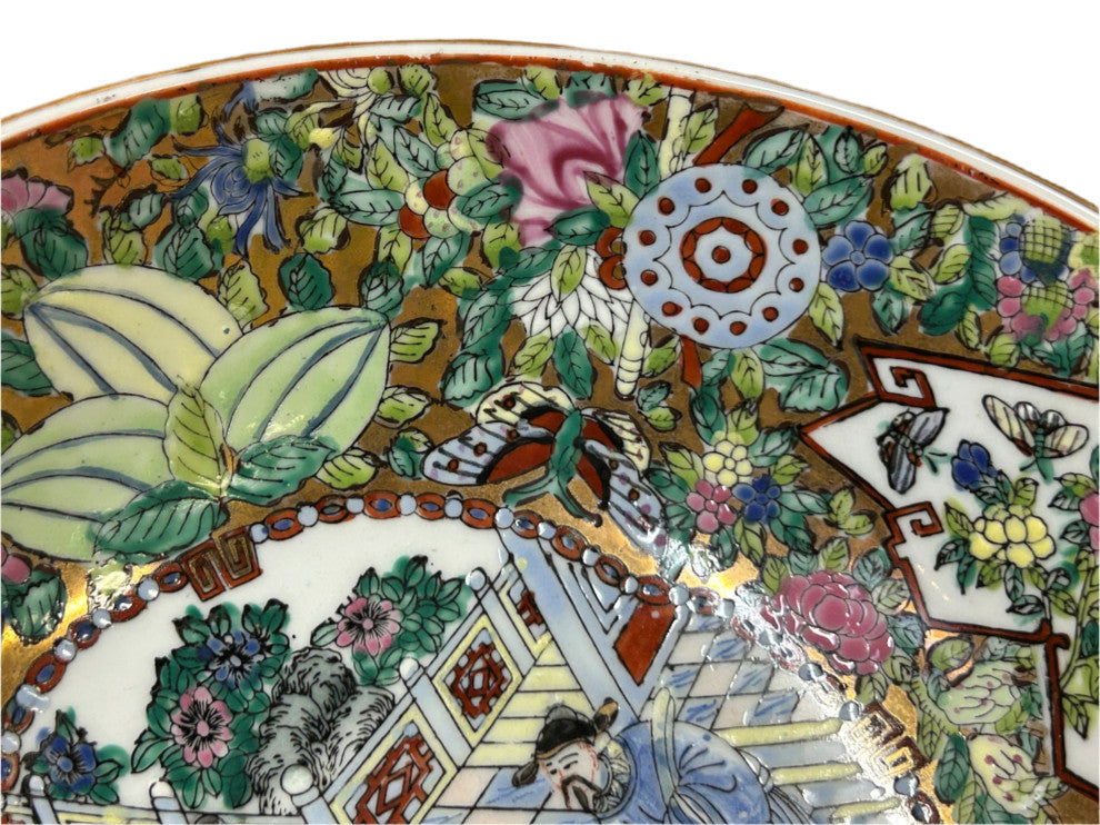 Chinese Vintage Famille Rose People Scenery Porcelain Art Bowl Hws4399