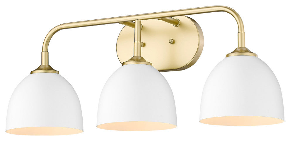 Zoey 3 Light Bath Vanity, Olympic Gold With White