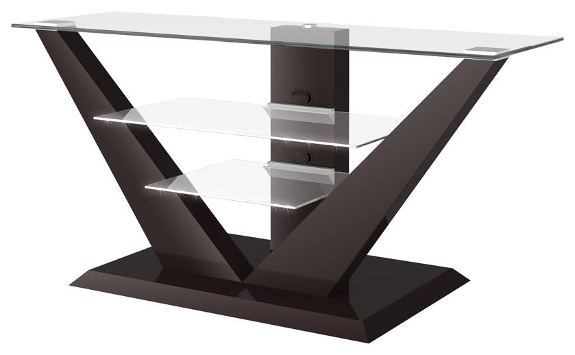 Luna TV Stand, Brown Gloss