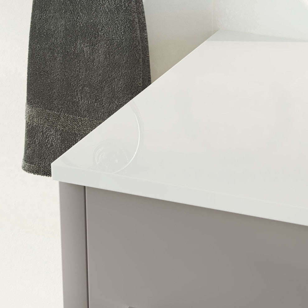 The Pullman Bathroom Vanity, Gray, 96", Double Sink, Freestanding
