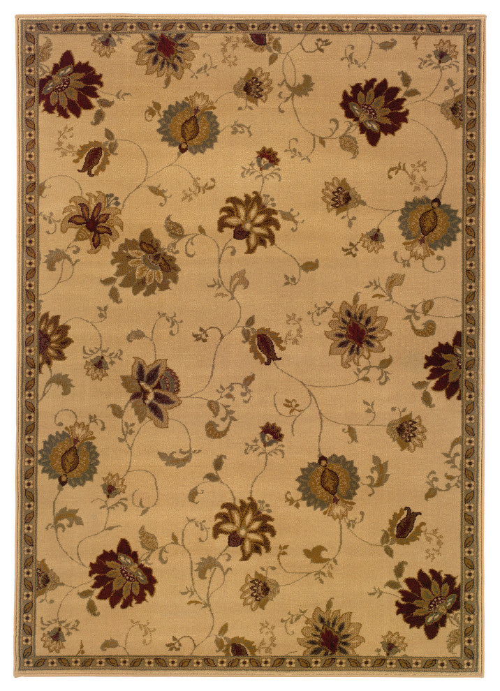 Oriental Weavers Amelia Collection Ivory/Green Floral Indoor Area Rug 8'2"X10'