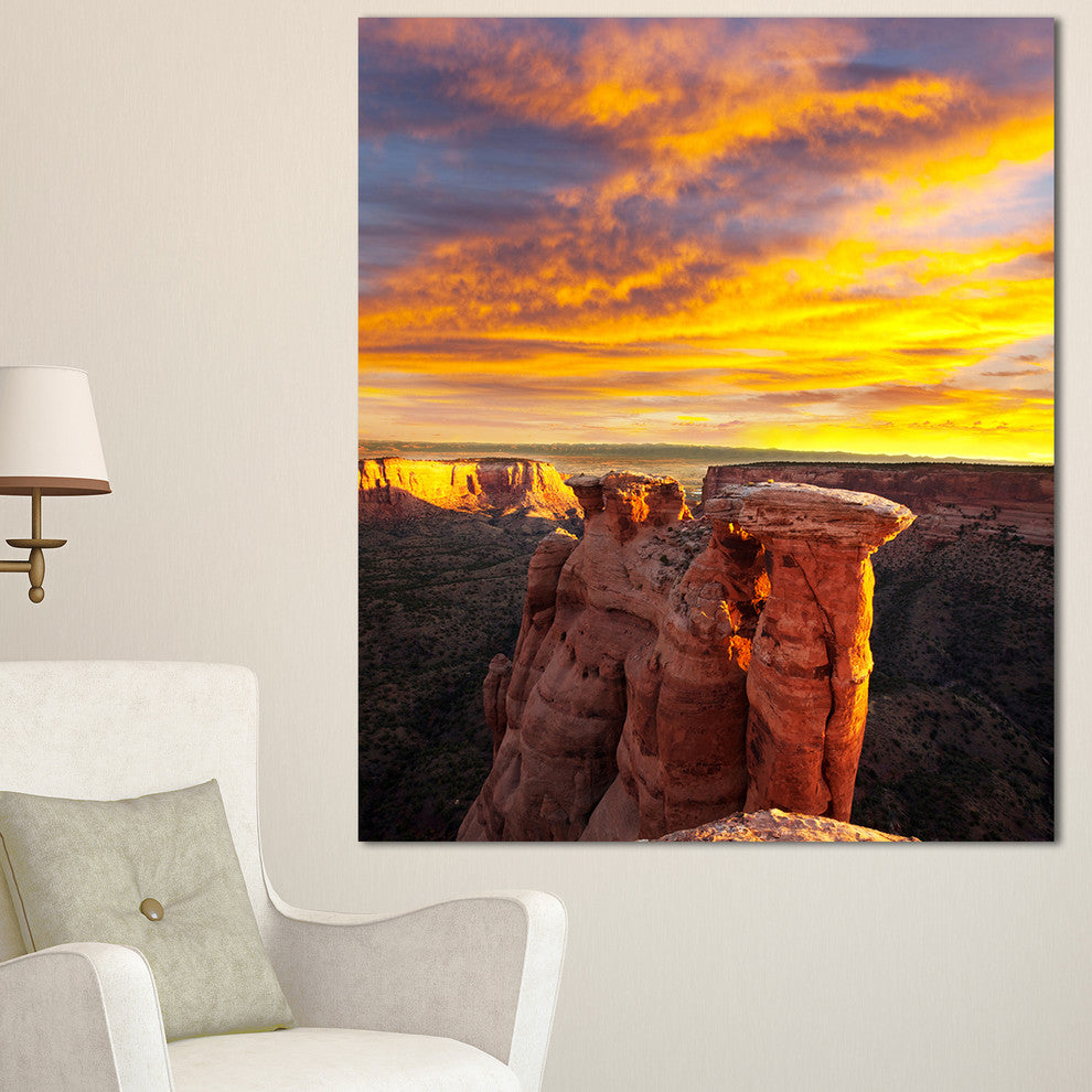 Colorado Monument At Sunset, Modern Landscape Canvas Art, 30"x40"