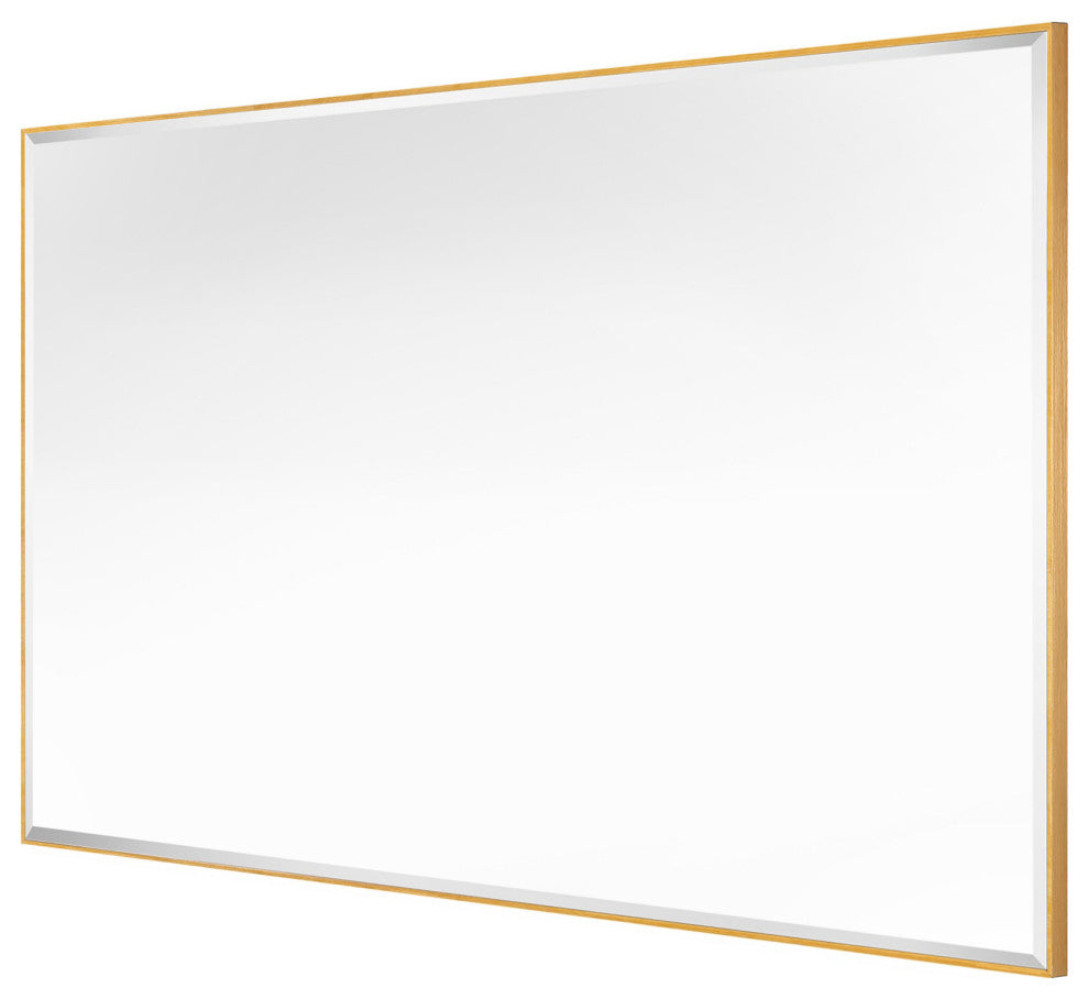 Metal Framed Rectangle Beveled Edge Wall Mirror Bathroom Vanity Mirror, Gold, 24"x36"