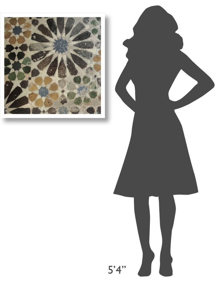 "Alhambra Tile III" Digital Paper Print by Sue Schlabach, 26"x26"