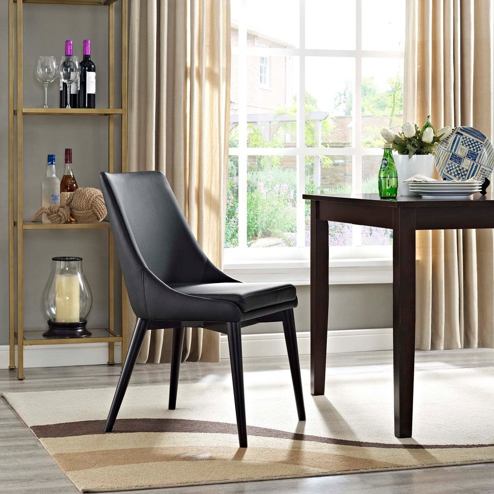 Modern Black Viscount Vinyl Dining Chair