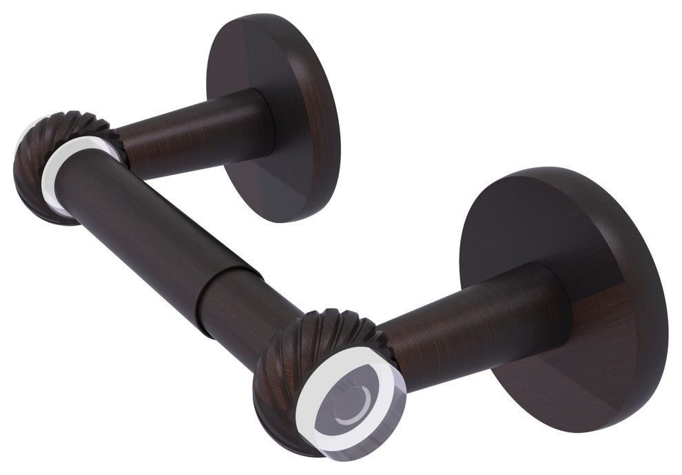 Clearview Two Post Toilet Tissue Holder with Twisted Accents, Venetian Bronze