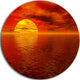 Sun Falling To Yellow Ocean, Seashore Disc Metal Artwork, 36"