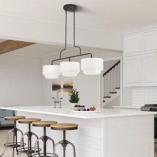 Manorwood 3 Light Bronze Extra Large Linear Chandelier