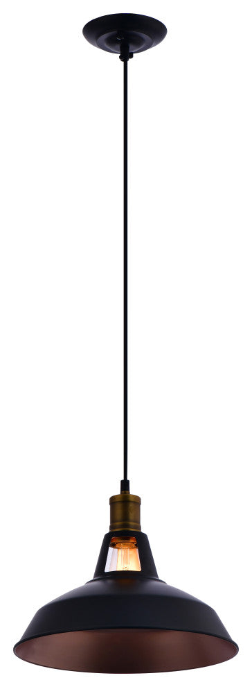 Lazzur Saone 1 Light 12" Matte Black Pendant