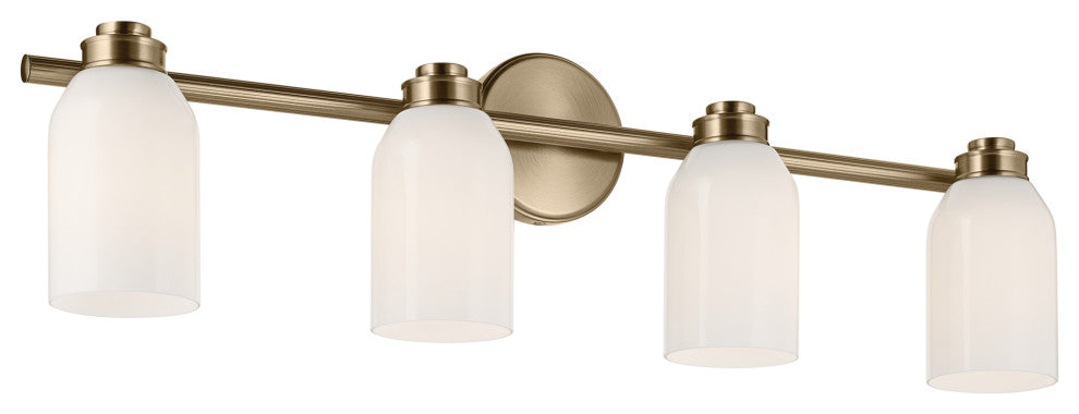 31" 4-Light Vanity Light With White Opal Glass