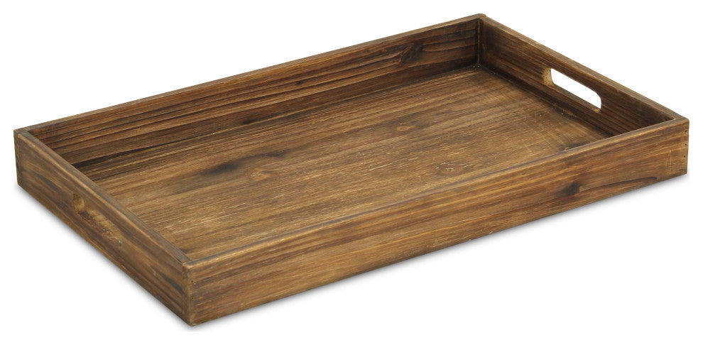 Minimalist Dark Brown Wooden Tray