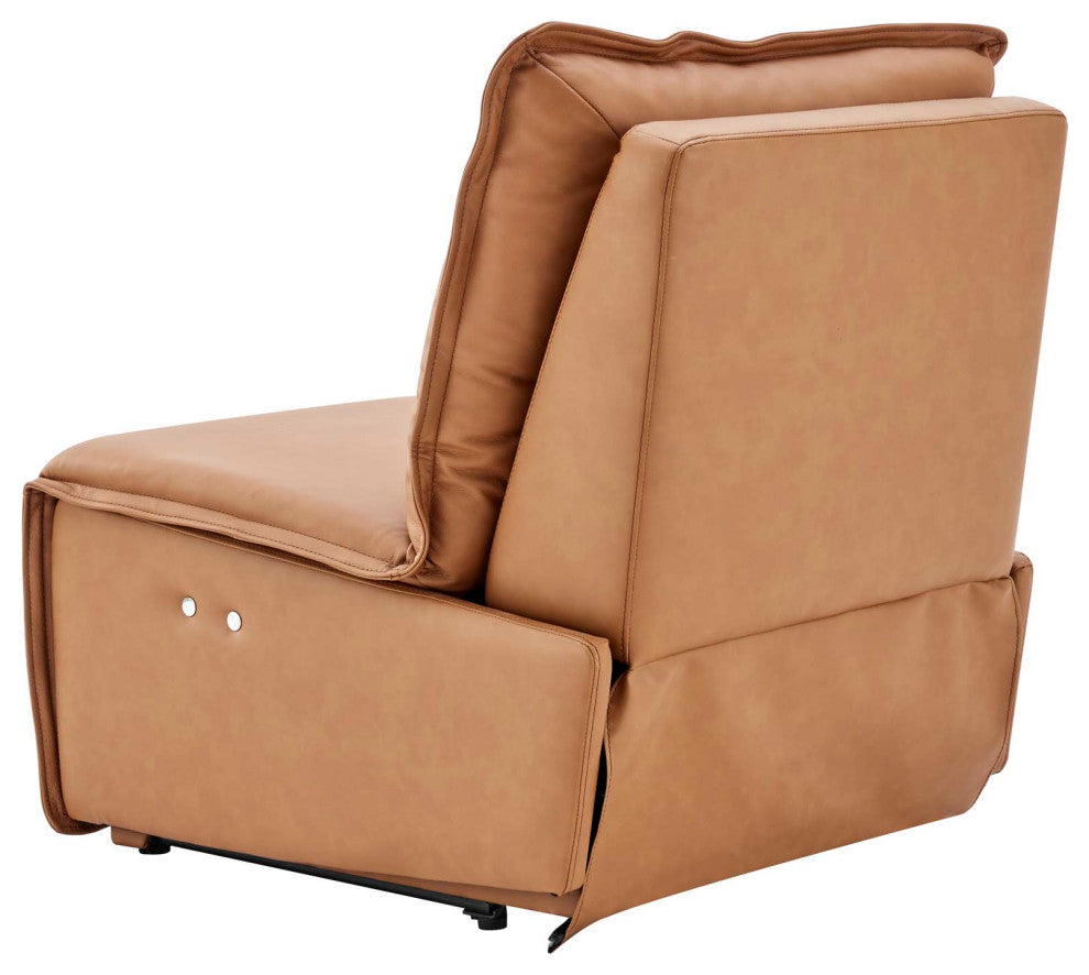 Accent Recliner Chair, Leather, Tan, Modern, Living Lounge Hotel Hospitality