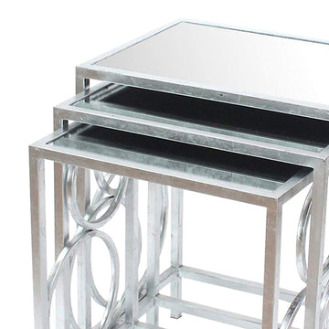 Silver 3 Piece Nesting Table Set