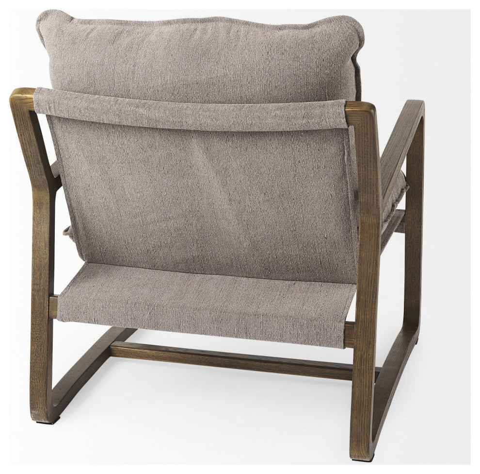 Modern Rustic Cozy Brown and Gray Accent Chair
